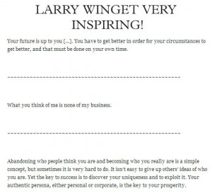 larry winget quotes success, future
