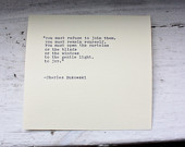CHARLES BUKOWSKI quote typed on a vintage typewriter