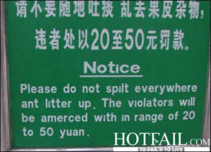 Do not spilt everywhere and litter up