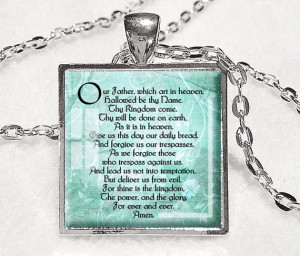 LORD'S PRAYER PENDANT Bible Quote Jewelry New Testament Necklace Lord ...