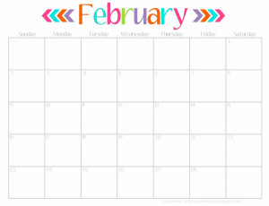 Cute Printable Calendar February 2015