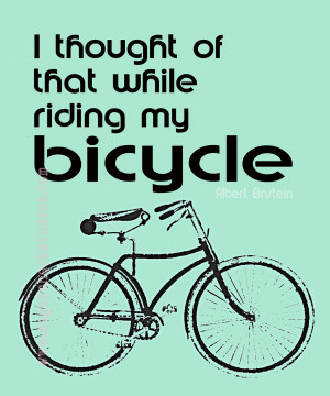 Bicycle Einstein Vintage Green Quote Giclee 11x14 Mint Retro Green ...