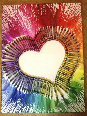 Melted Crayon Art Heart