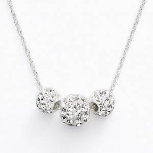 ... Silver Crystal Ball Station Necklace - Made with Swarovski Elements