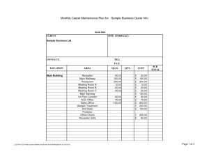 Sample Business Quote Info