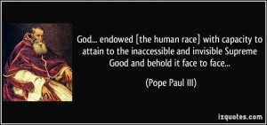 God... endowed [the human race] with capacity to attain to the ...