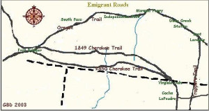 Map of Cherokee Trail and