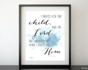 ... Nursery Bible verse print, Christian wall art, baby boy decor, blue
