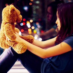 sad and alone girl with teddy bear facebook profile pictures
