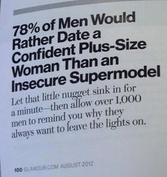... . Good thing I married a confident plus size woman. #glamourmagazine