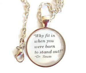 Dr. Seuss Quote, Silver Affirmation Necklace 
