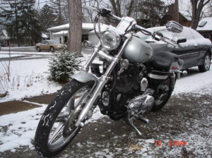 hung mine from the lower triple tree, if you look close enough you ...