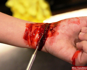 Suicide By Cutting Wrist Special effect cut wound:-
