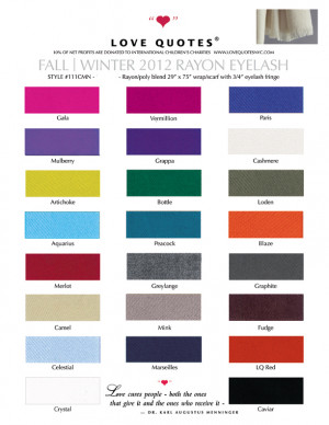 Love Quotes Rayon scarves with Eyelash Fringe on sale Fall 2012
