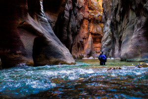 This is me in the Narrows in Zion NP. Photo by Casey McCallister