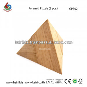 wooden puzzle brain teasers pyramid 2 piece
