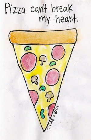 love quote food heart watercolor pizza doodle sketchbook heartbreak ...