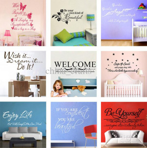 Wall Quote Decals Vinyl Wall Art Stickers Room Wall Decor Kids Wall ...
