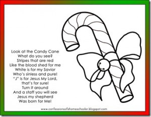 Candy Cane Poem and coloring page: Read the cute poem about Jesus and ...