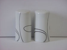 Corelle Coordinates Simple Lines Porcelain Salt and Pepper Shakers NEW