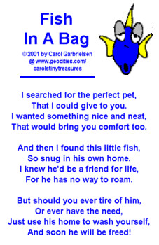 big thank you goes to Carol for letting me post her cute poem.
