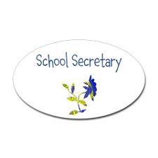School Secretary Flower Sticker (Oval) for