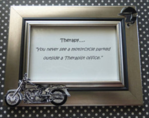 Motorcycle Therapy - Inspirational Quote Picture Frame - Gift for ...