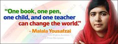 Malala Yousafzai Famous Quote Classroom School Banner