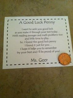 Good Luck Penny poem for state testing! More