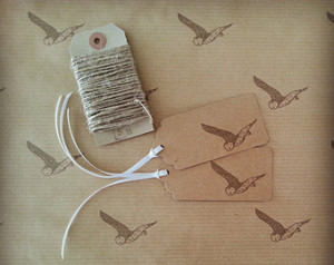 Soaring Owls Gift Wrap Set: 1 Sheet of Kraft Wrapping Paper, 2 Gift ...