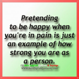 Pretending to be happy...