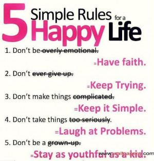 five simple rule to be happy category funny quotes free funny ...