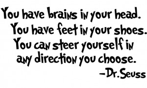 DR. SEUSS Quote You have Brains... Removable Vinyl wall art decal ...
