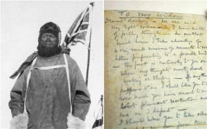Captain Scott's last letter has gone on display today, 101 years after ...