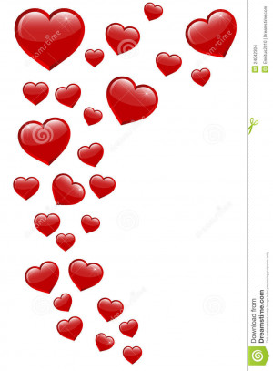 Flying Hearts White Background