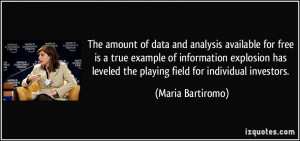 The amount of data and analysis available for free is a true example ...
