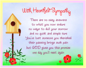 Sympathy cards message has comforting poem and mildly animated image ...