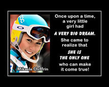 Skiing Poster Mikaela Shiffrin Phot o Quote Fan Wall Art 5x7