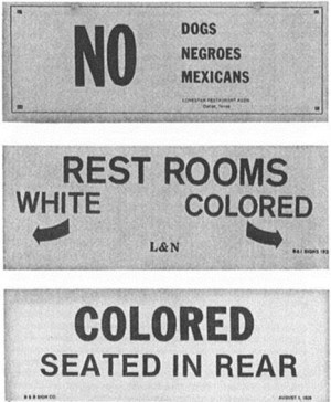 Signs of segregation still existed well into the 1960s. A sign in a ...