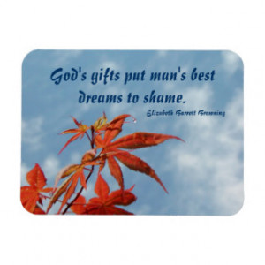 Japanese Maple Leaf - EB Browning Quote Flexible Magnets