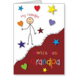 World's Best Grandpa Gift Illustrated Colourful Cards
