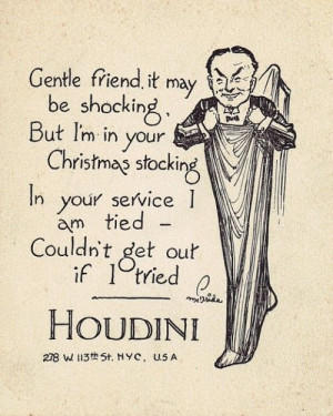 Harry Houdini’s personal Christmas card from 1920 This custom ...