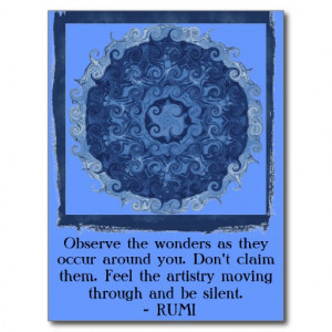 Rumi sayings and quotes about WONDERS Post Card