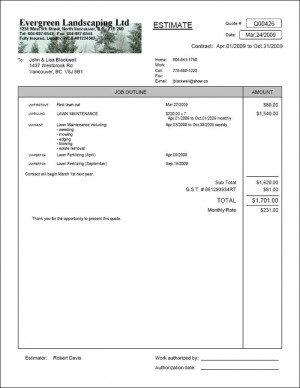 Landscape Maintenance Scheduling Software - Print New Quote