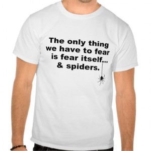 Funny saying about fear and spiders shirt