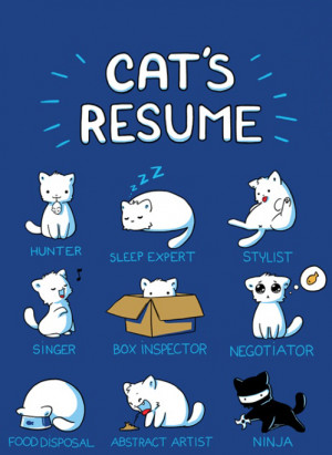 cat resume 218x300 Cat Humor: Cats Resume