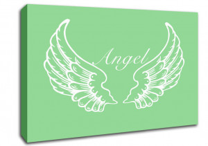 Show details for Girls Room Quote Angel Wings Green