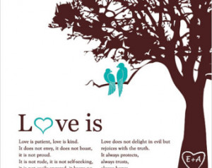corinthians 13 Love is patient... Personalized Wedding Gift, 1st ...
