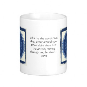 Rumi sayings and quotes about WONDERS Coffee Mugs