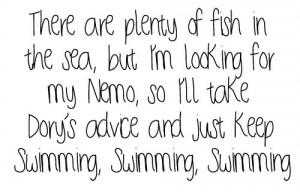 ... white, boys, dory, finding nemo, fish, love, nemo, sea, swimming, text